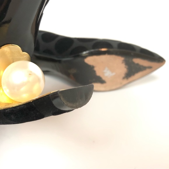 Nicholas Kirkwood Maeva Pearl Polka Dot Heels Sz 35 Velvet Pointed Toe Pumps - Picture 8 of 9